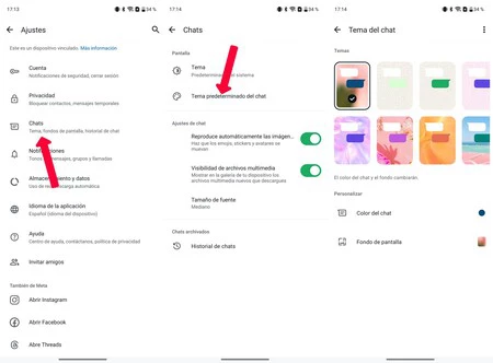 Configuración de los temas de WhatsApp en Android