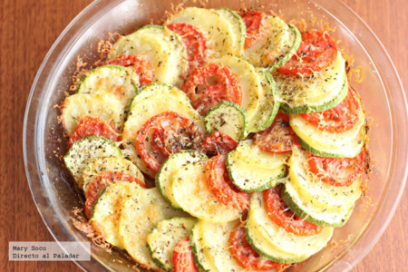Espiral de verduras gratinadas. Receta