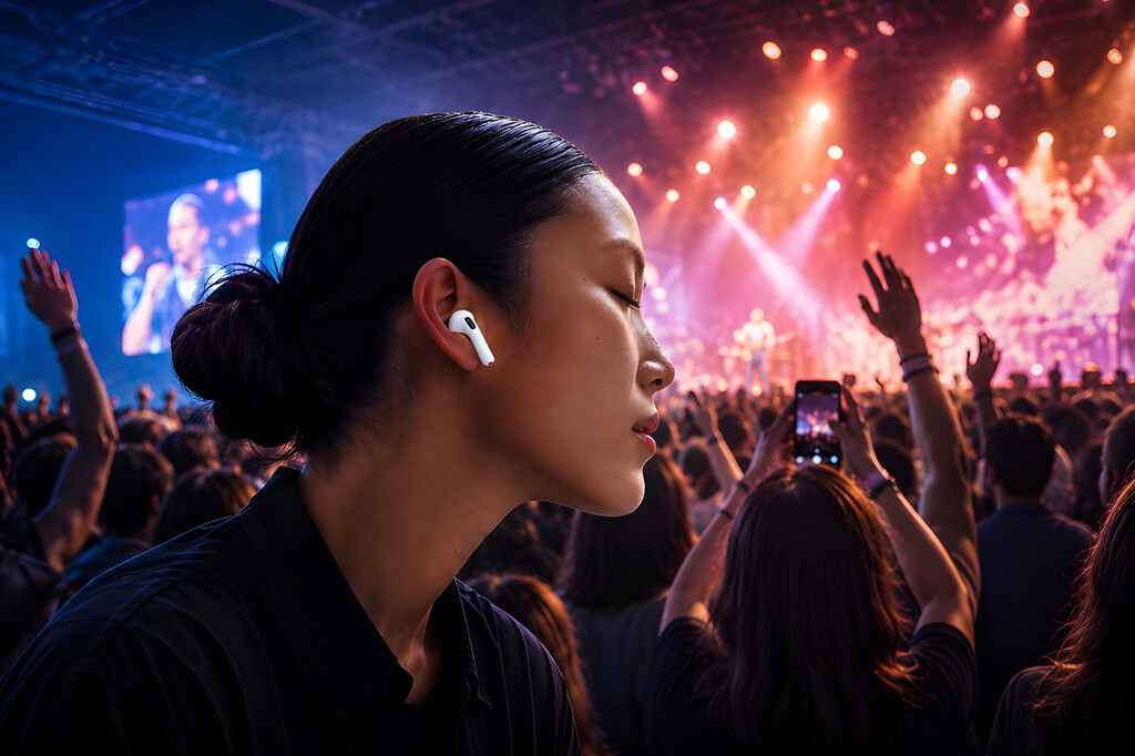 Cada vez más personas va a conciertos con AirPods en los oídos y la razón es simple: funcionan como tapón