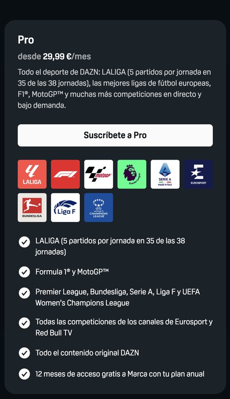 DAZN precios