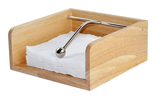 Eitida - Servilletero cuadrado de madera de álamo