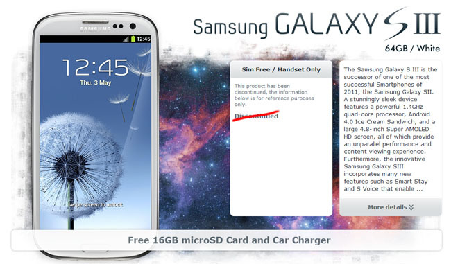 Galaxy SIII versión 64GB