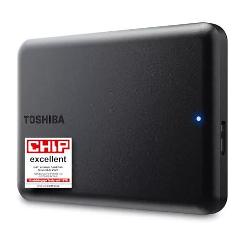 Toshiba Canvio Partner 1TB Disco Duro Externo portátil de 2,5'', USB 3.2, Compatible con Mac y Windows. Xbox, PS4, PS5 (HDTB510EK3AB)