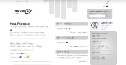 Showclix, notificaciones de conciertos cercanos a nosotros y promoción de nuestros conciertos