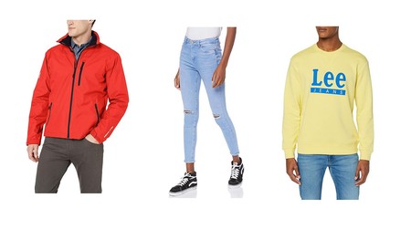 Chollos en tallas sueltas de pantalones, chaquetas y sudaderas de marcas como New Look, Helly Hansen o Lee en Amazon