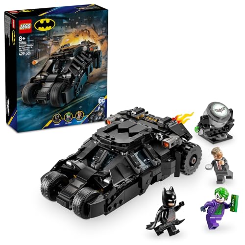 LEGO DC Batman: Tumbler de Batman vs. Two-Face y The Joker Juguete del Caballero Oscuro, Batmóvil y Minifiguras de Superhéroes y Villanos, Regalo para Niños y Niñas de 8 Años o Más 76303