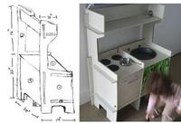 Una cocina para jugar, hecha en casa con cartón