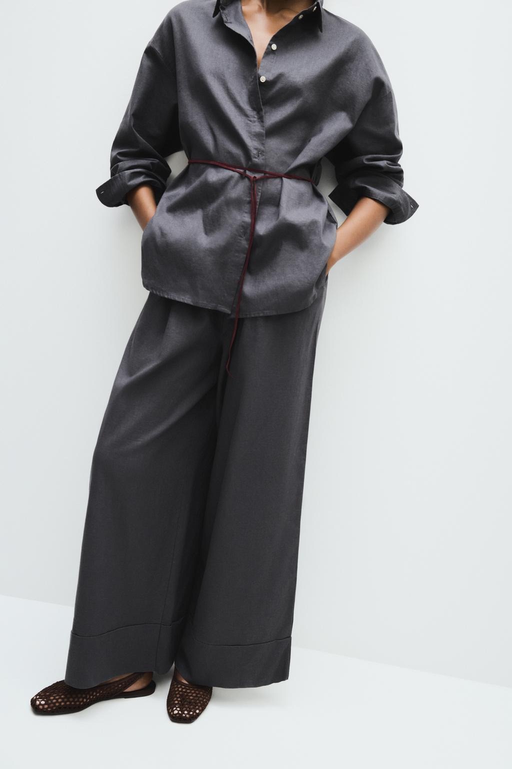 Pantalón de lino gris