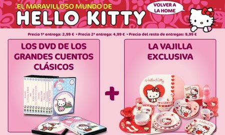 "El maravilloso mundo de Hello Kitty", colección de DVDs y vajilla