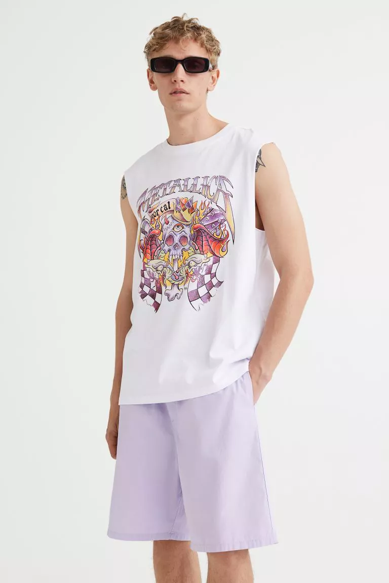 Camiseta estampada sin mangas