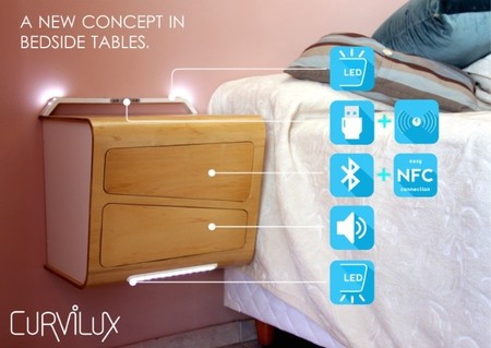 Curvilux quiere ser la mesita de noche ideal