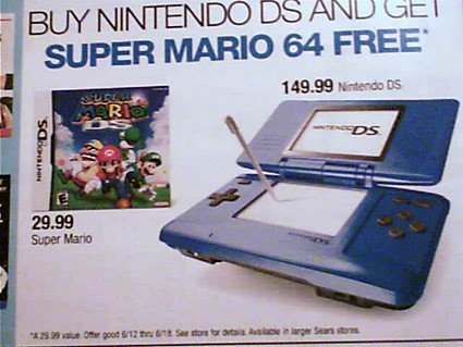 Nintendo DS más Super Mario 64 gratis
