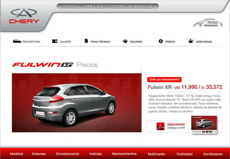 Web Chery Perú