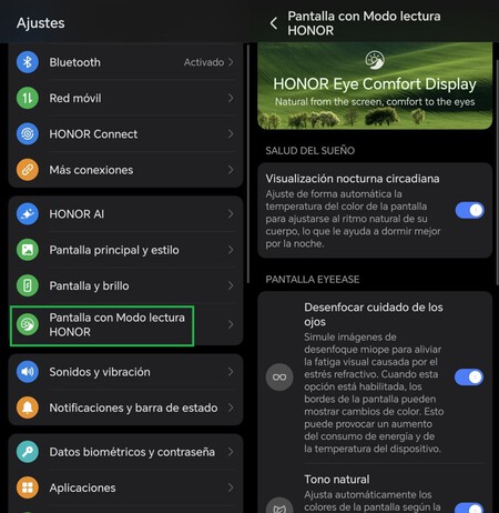 Modo Lectura Honor