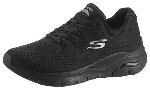 Skechers Mujer Arch Fit Big Appeal Trainers, Black Mesh / Trim, 36 EU