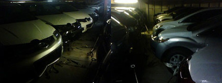 Coches dentro del Cougar Ace