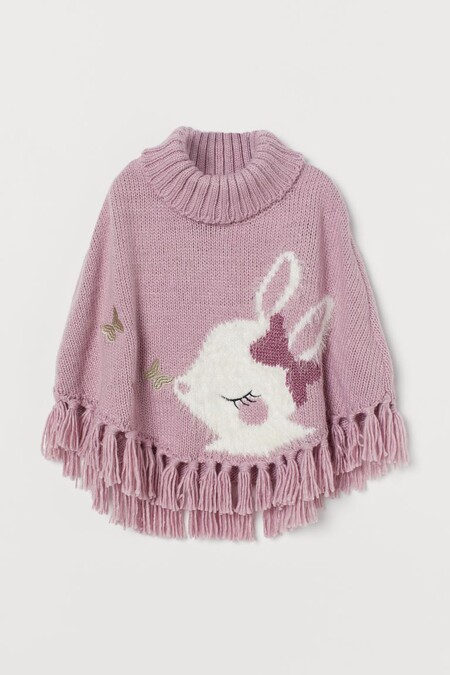 poncho de cuello alto