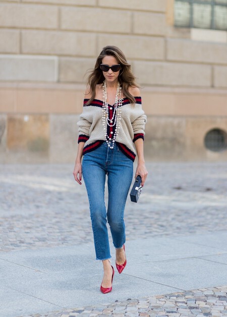 Look casual con perlas