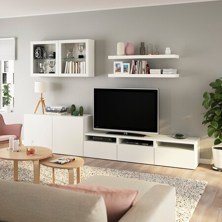 Besta Lack Mueble Tv Con Estanteria Blanco 0955675 Pe803962 S5