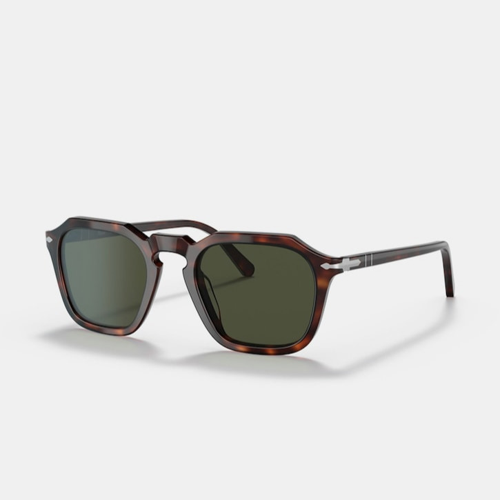 Persol - Gafas de sol unisex cuadrada de acetato en havana oscuro.