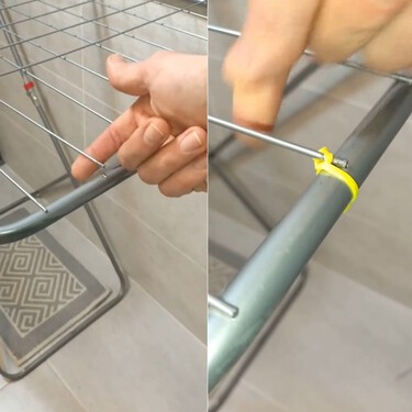 No tires el tendedero a la basura si se te sueltan las varillas: solo necesitas dos bridas y un minuto para repararlo