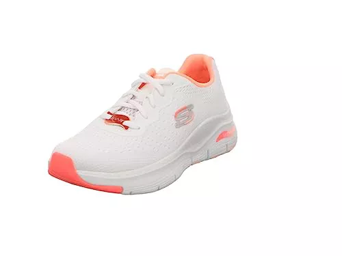 Skechers Arch Fit Infinity Cool, Zapatillas Mujer, White Mesh/Pink Trim, 36 EU