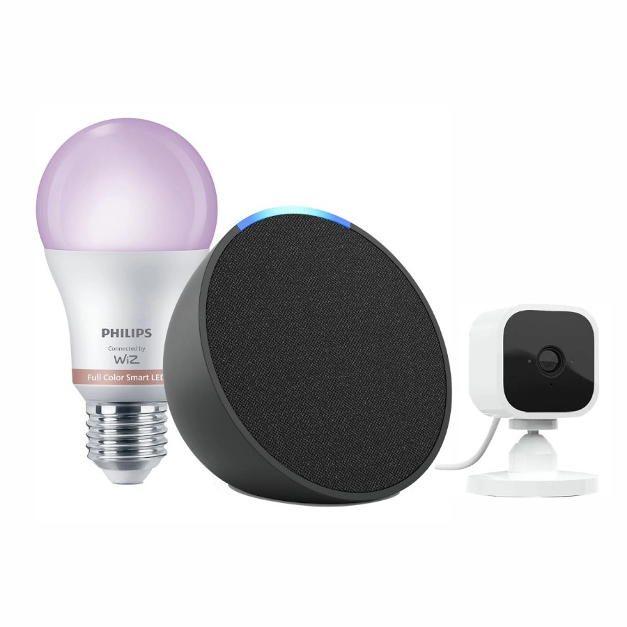 Echo Pop + Philips Smart LED + Blink Mini