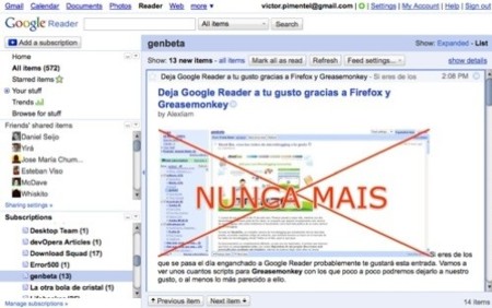Google Reader se rediseña: más limpio, más personalizable