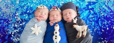 La adorable sesión de fotos de tres bebés inspirada en la película 'Frozen' 