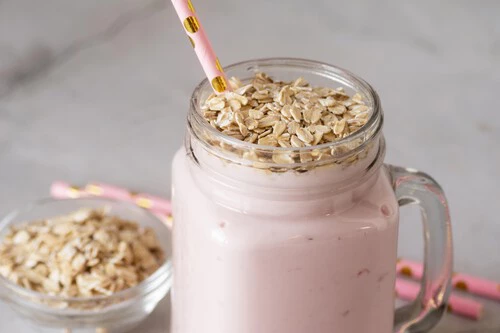 High Angle Delicious Smoothie With Oat