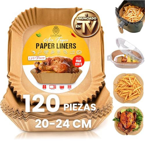 EveryKip Original® Papel Premium Para Freidora de Aire Extra Grueso 120 Piezas