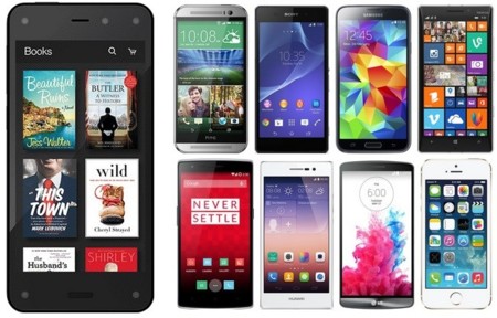 Así queda el Amazon Fire Phone comparado con sus rivales