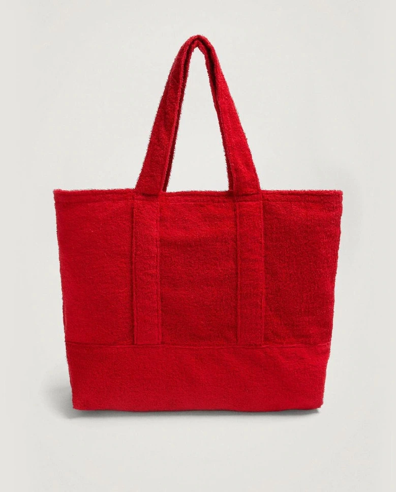 Bolso de hombro estilo shopper en rojo