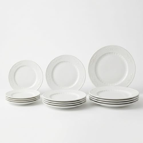 SANTA CLARA | Vajilla Completa 12 Piezas Porcelana Blanca 