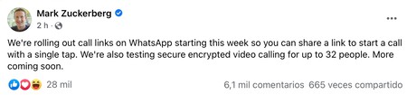 Zuckerberg Novedades Whatsapp