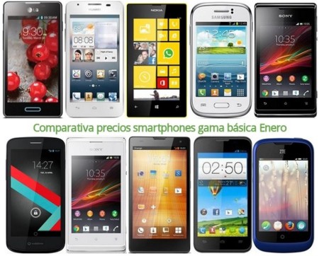 Comparativa precios Lumia 520, Galaxy Trend, Huawei Ascend G510, Xperia J, LG Optimus L5 II y otros gama básica en Enero de 2014