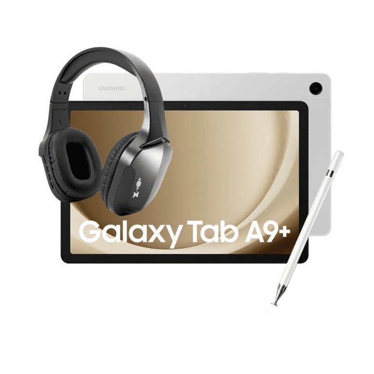 Combo Tablet Samsung Galaxy Tab 9+ 4GB 64GB FHD Plata Audífonos Bluetooth y Lápiz Táctil