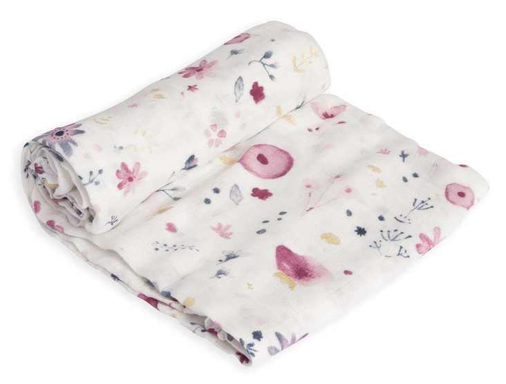 Muselina bambú ( 120x120 cm ) Little Unicorn Winter Village con estampado