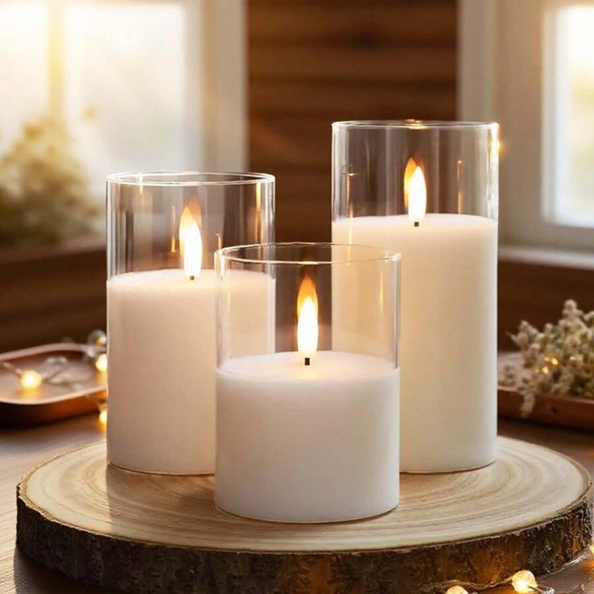 1/3 piezas Juego de velas electrónicas LED con control remoto y temporizador,