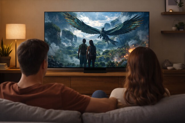 personas viendo un televisor Samsung