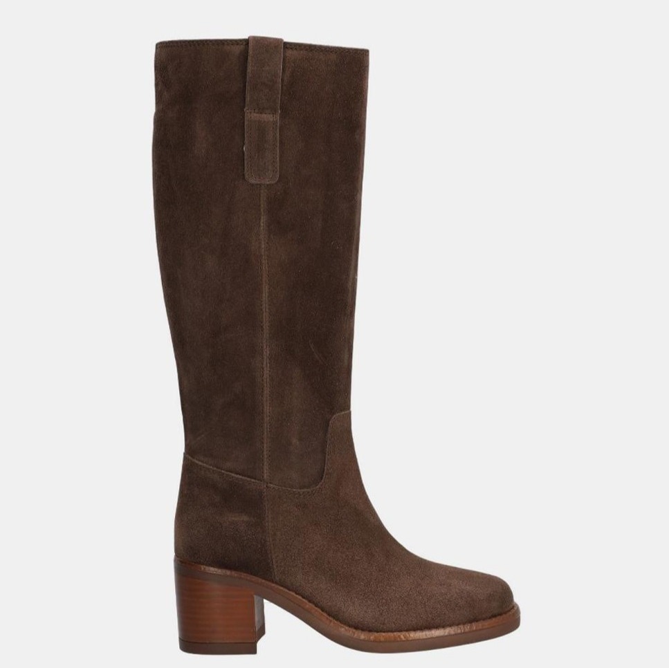 Alpe - Bota mujer de piel baby silk con suela de goma TPR y sin cierre.