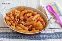 Macarrones con pollo y chorizo. Receta de pasta
