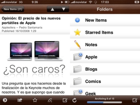 Byline, interesante lector de Feeds para el iPhone