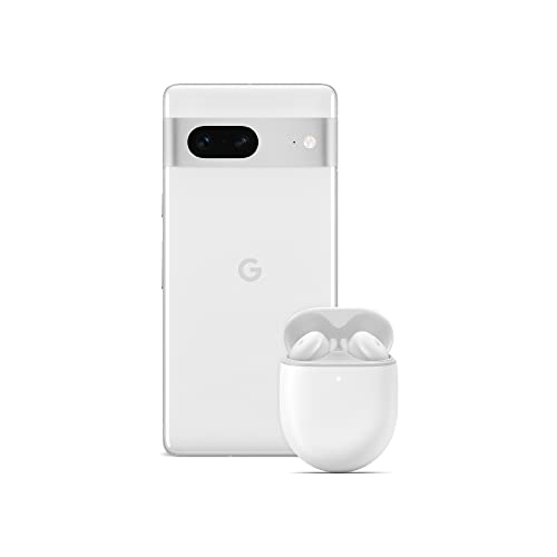 Google Pixel 7: Smartphone 5G Android Libre con Objetivo Gran Angular y batería de 24 Horas de duración, 128GB, Nieve + Pixel Buds A-Series, Blanco