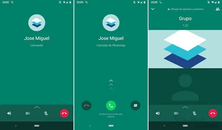 WhatsApp 通話の現在のインターフェイス