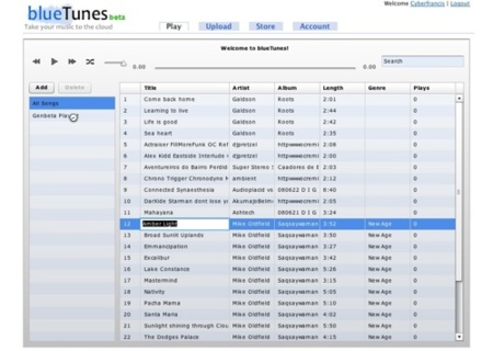 BlueTunes, nuevo reproductor de audio online