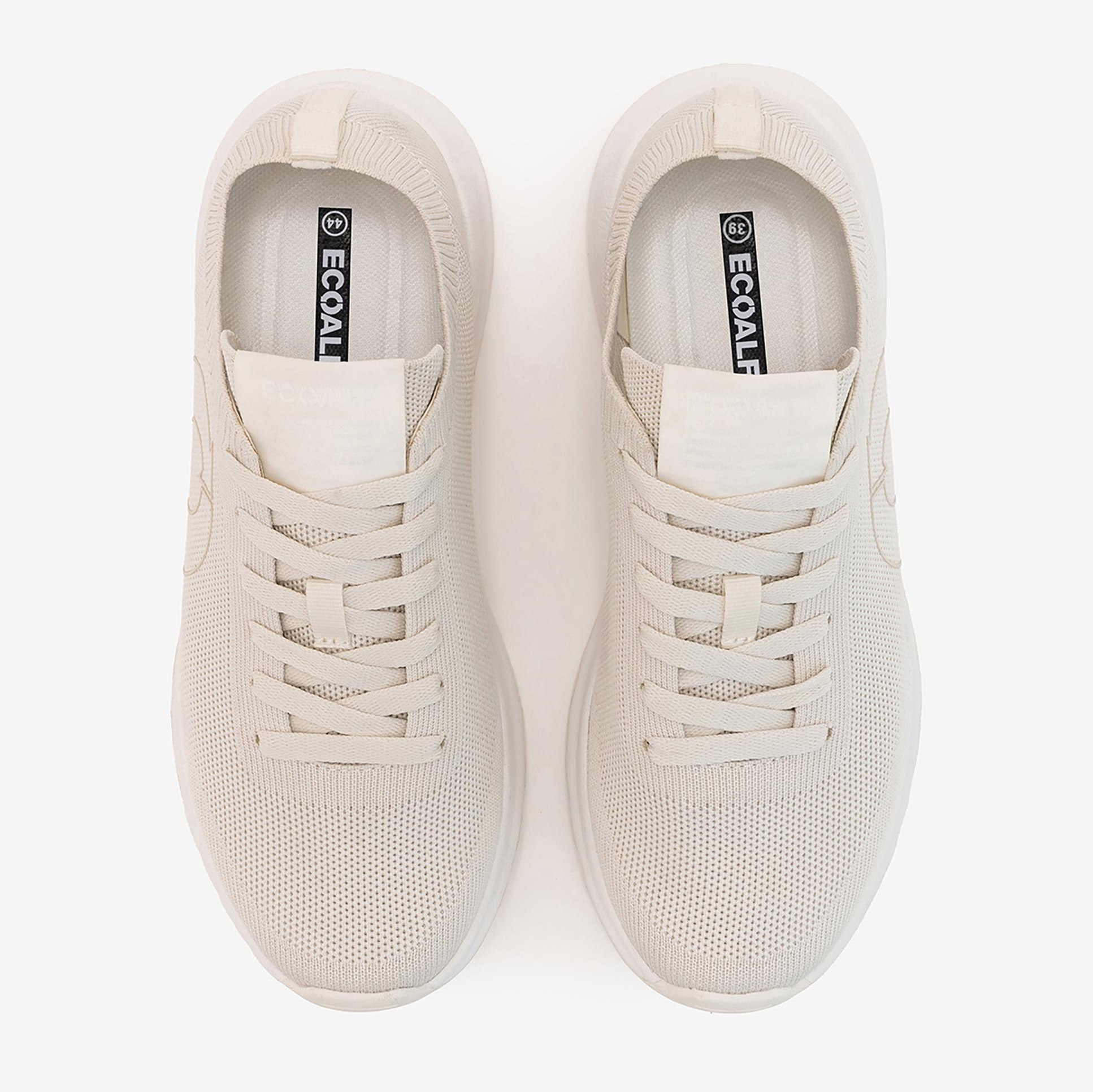 Baskets tricotées femme avec logo latéral Blanc Ecoalf