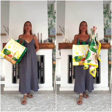 No sabía que con un simple pañuelo podía convertir una bolsa de Mercadona en un bolso súper original