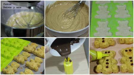 haciendo bizcochos de calabaza ositos