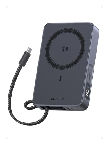 UGREEN Magflow Qi2 25W Power Bank Magsafe 10000mAh USB C PD 30W (Gris)